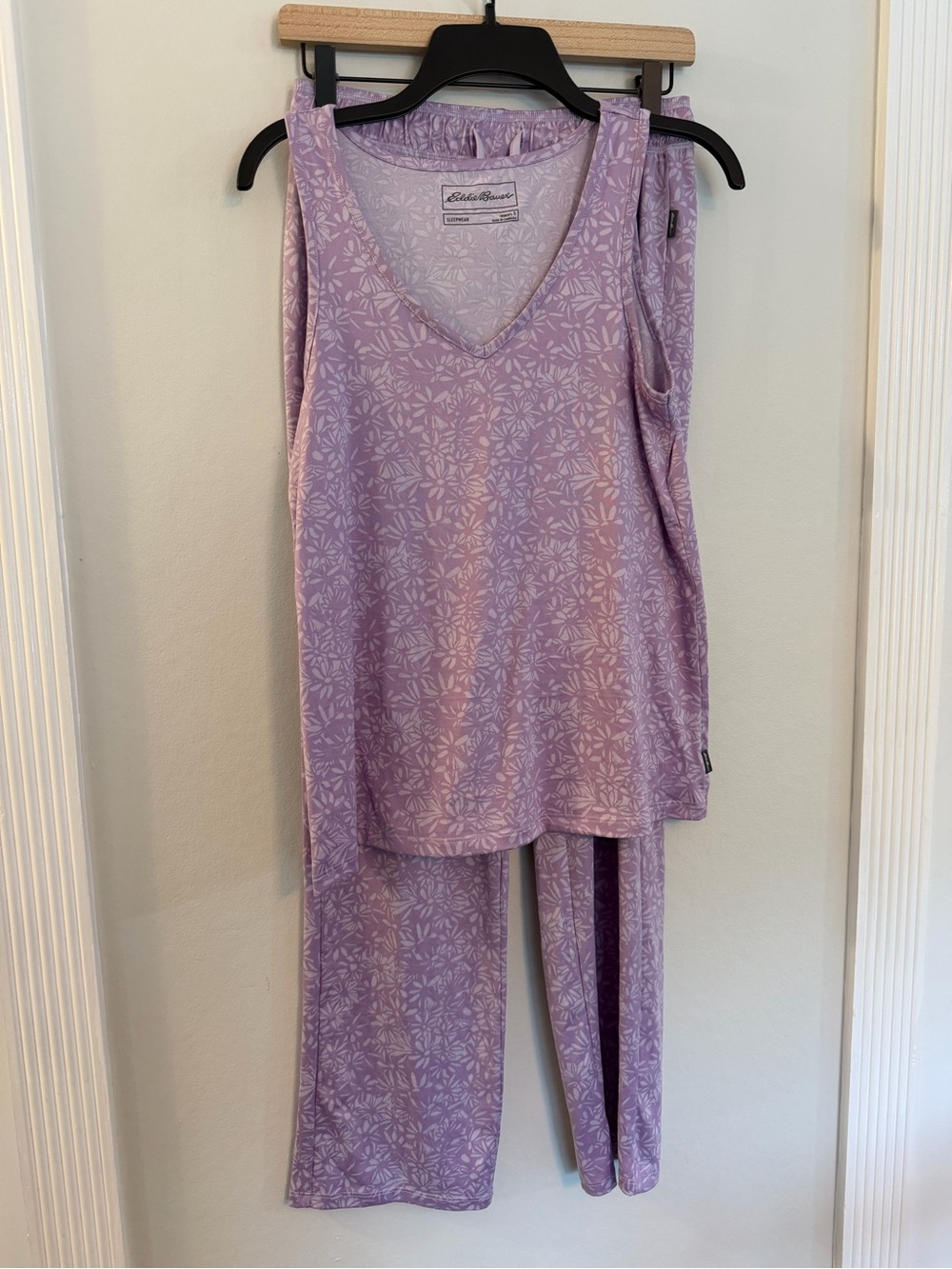 Eddie Bauer Lilac Floral V-Neck Pajama Set